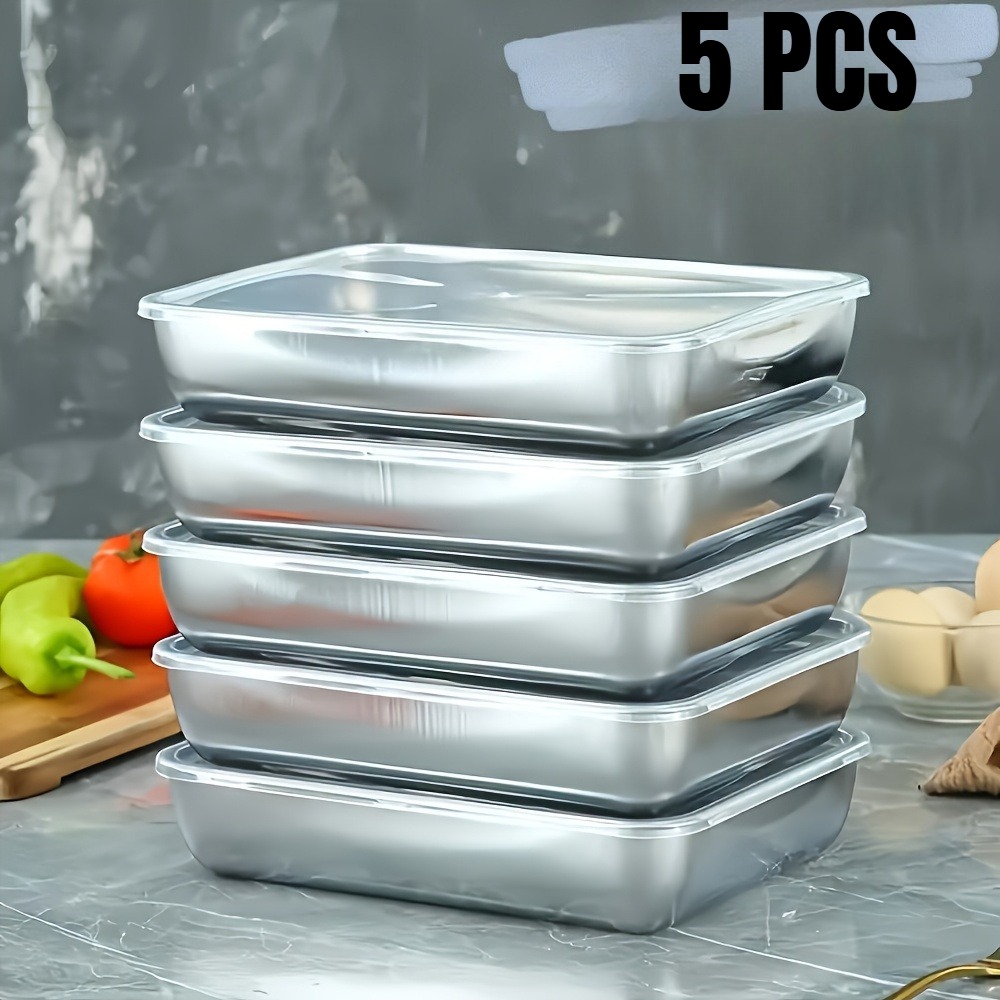 Meal Prep Containers Xl - Contenitori per alimenti in acciaio inossidabile