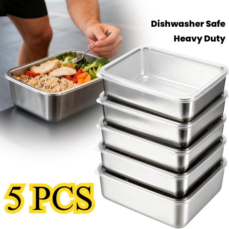 Meal Prep Containers Xl - Set di 5 Contenitori per Alimenti