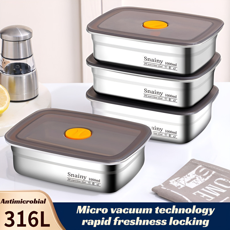 Meal Prep Containers Xl - Contenitore Bento per pranzo in acciaio