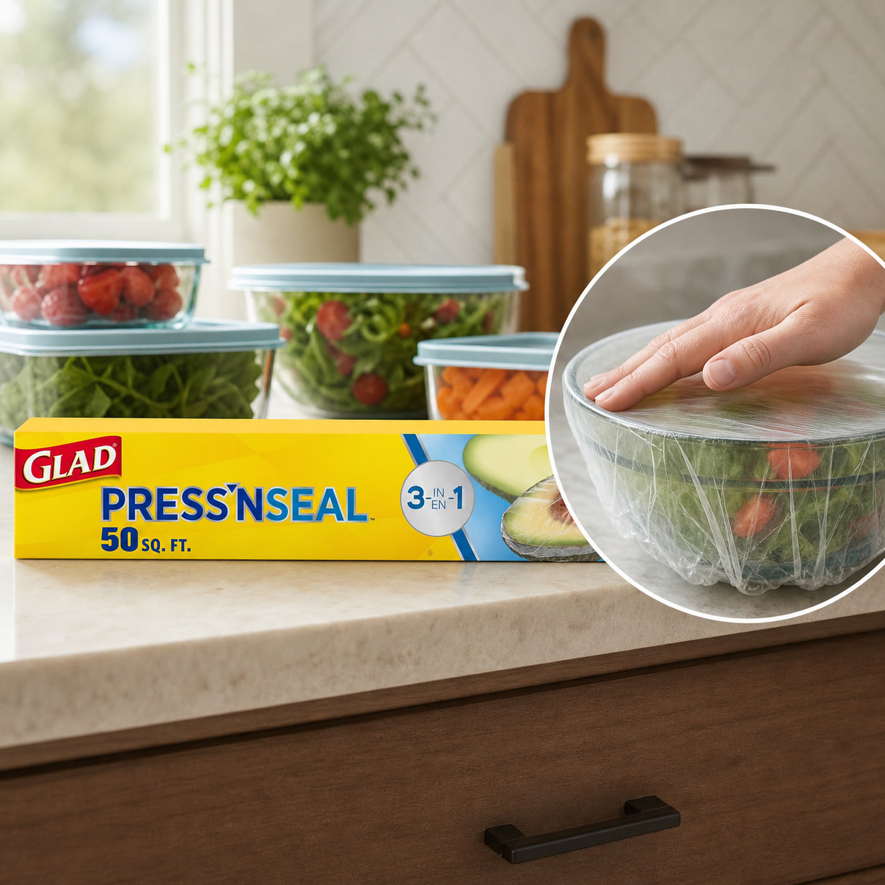 Meal Prep Wraps - Pellicola Trasparente per Alimenti con Chiusura